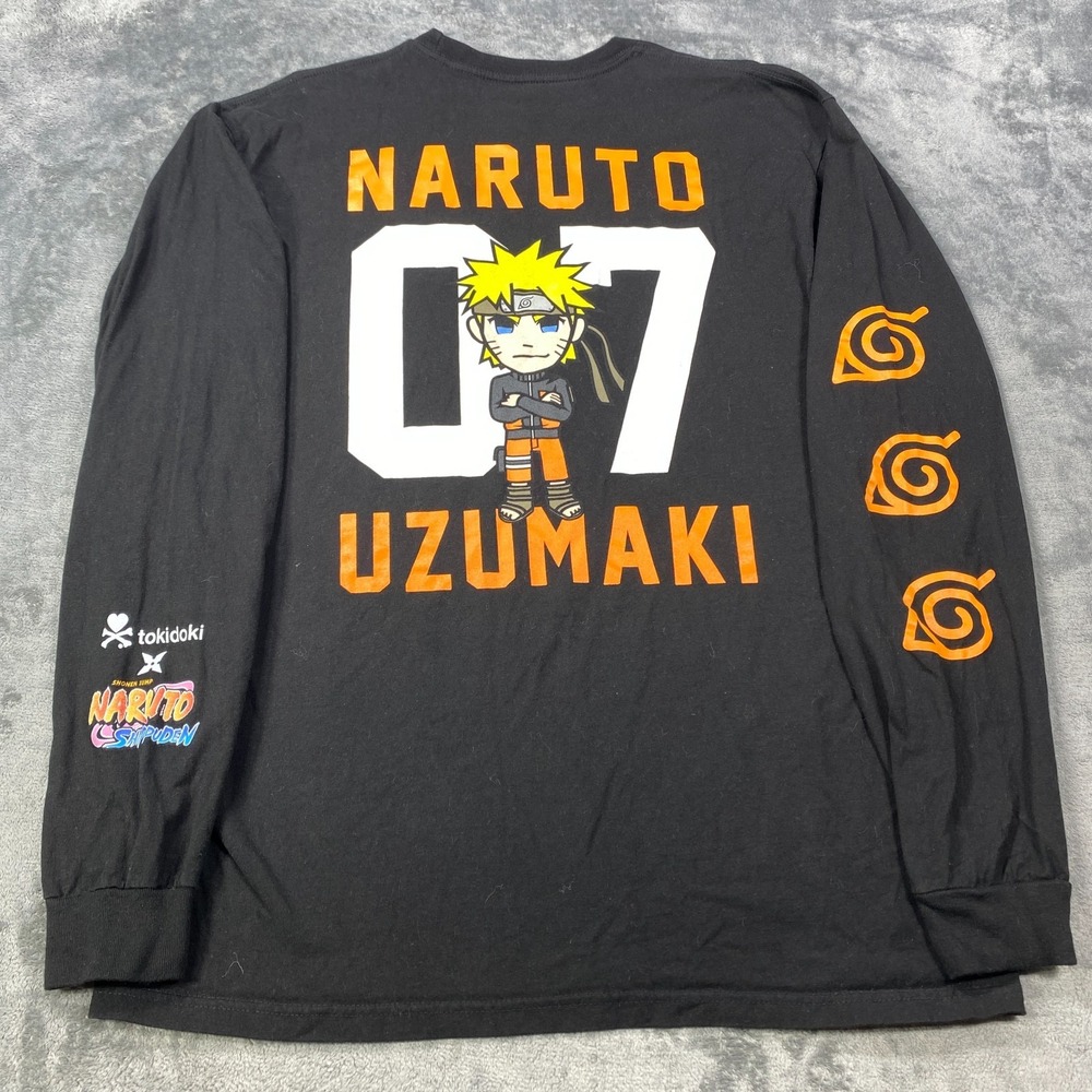 Naruto x Tokidoki Shirt Adult Large Black Long Sleeve Graphic Shippuden Art 07
